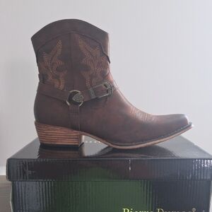 Pierre Dumas Brown Ankle Boots with Chelsea Style